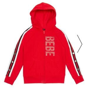 NWT Bebe Girls Red Spell Out Logo Red Hoodie